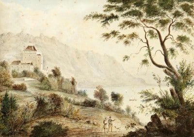 Le château du Châtelard par Joseph-Eugène Desvernois (1790-1872)