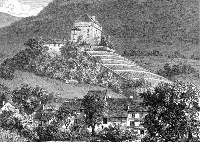 Tavel et le château de Châtelard près Clarens par Gustave Roux
