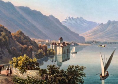 Le château de Chillon au bord du lac de Genève