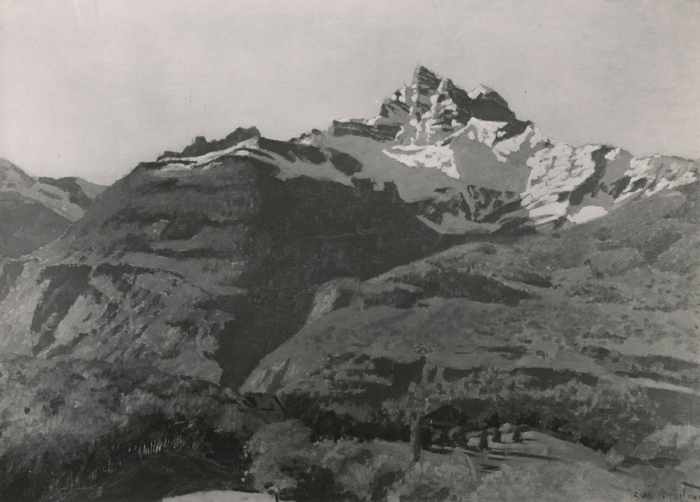 Félix Vallotton (1865-1925), Les Dents du Midi, 1900. Huile sur carton, 50,5 x 70 cm. Collection privée, Suisse. © Fondation Félix Vallotton, Lausanne