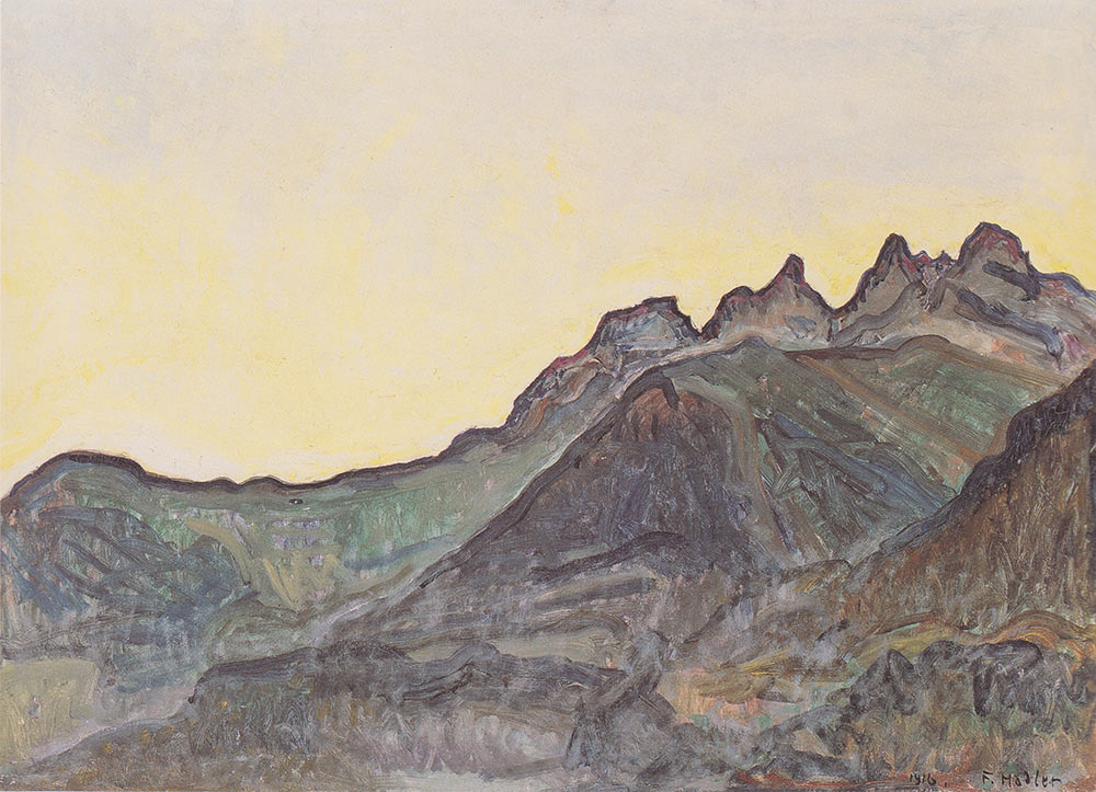 "Les Dents du Midi", 1916. Huile sur toile 65,5 x 81cm. Collection Musée d’art et d’histoire de Neuchâtel