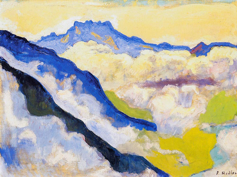 "Les Dents du Midi depuis Caux", 1917. Huile sur toile 60 x 80cm. Collection privée