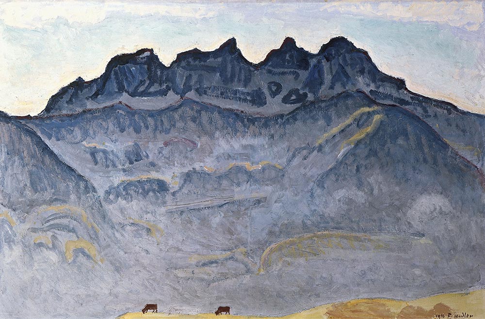 "Les Dents du Midi depuis Champéry", 1916. Huile sur toile 71 x 109cm. Collection Kunsthaus Zürich