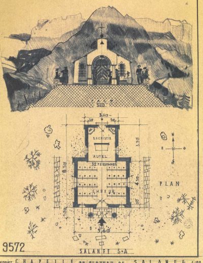1953. COM 723-530-3. Construction de la chapelle de Salanfe