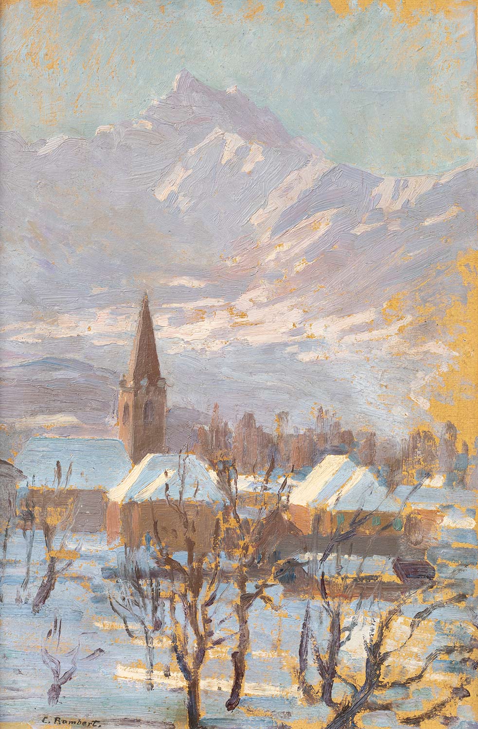 Charles Rambert (1867 - 1932), huile sur toile 45 x 30cm, vers 1930. Galerie de la Tine, Troistorrents
